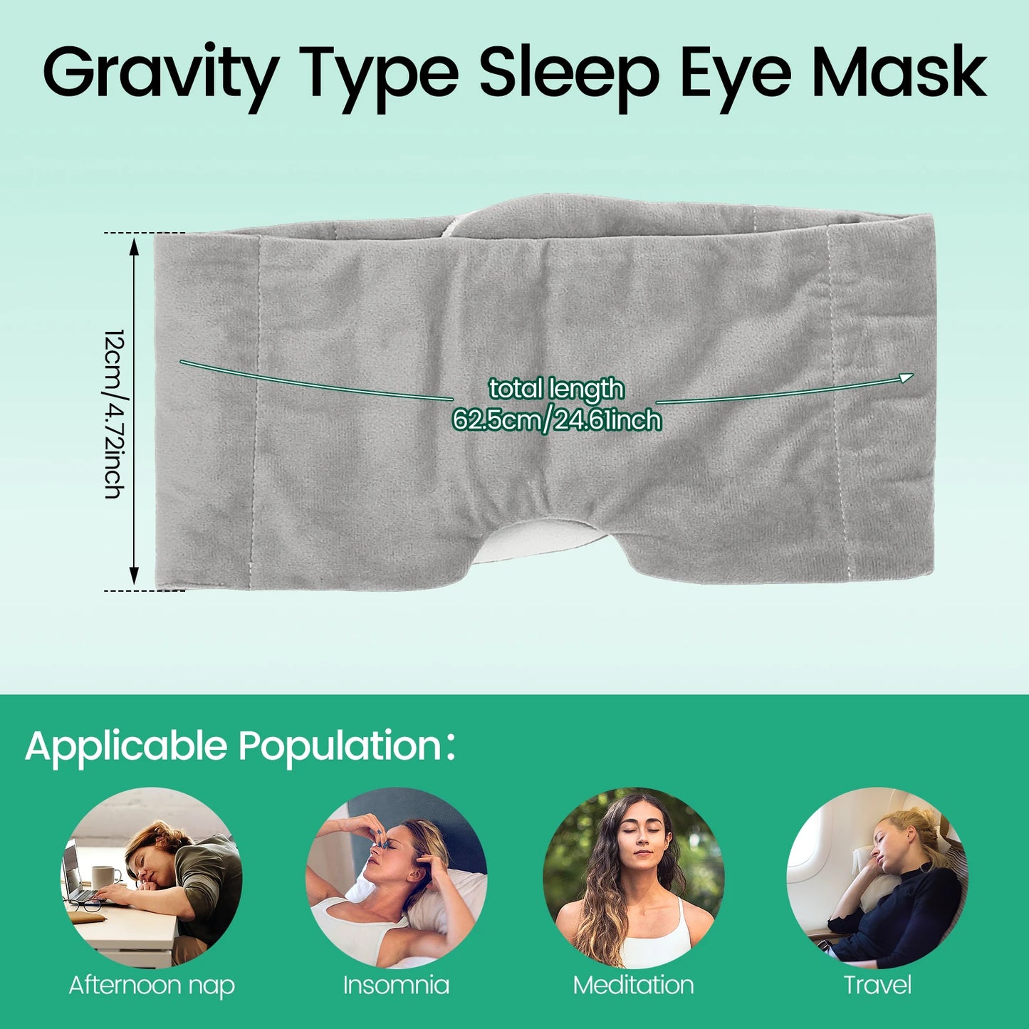 Breathable Adjustable Sleep Mask with Removable Weights
