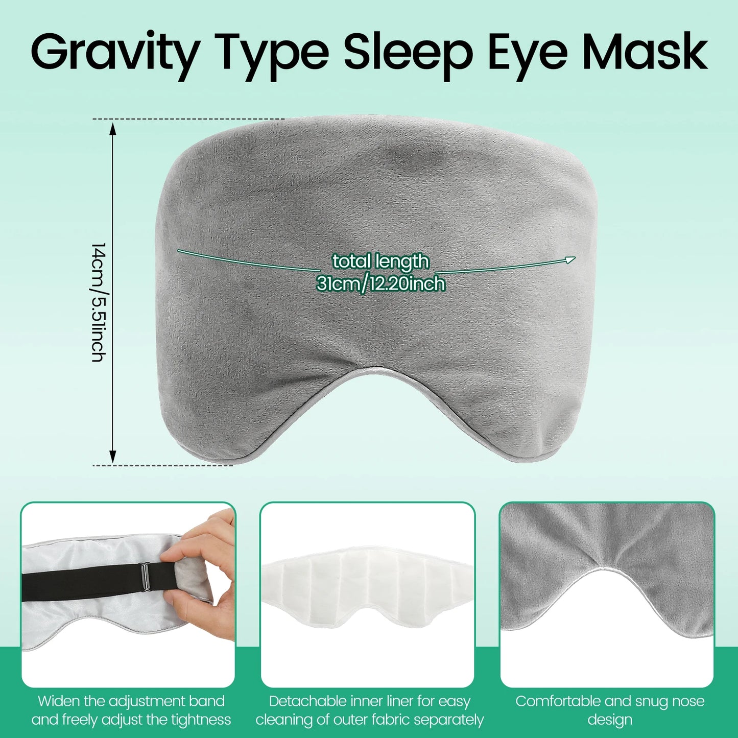 Breathable Adjustable Sleep Mask with Removable Weights