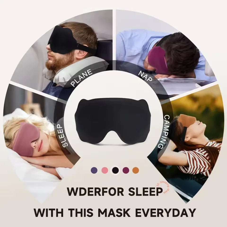 Weighted Sleep Mask 3D Contoured for Total Darkness