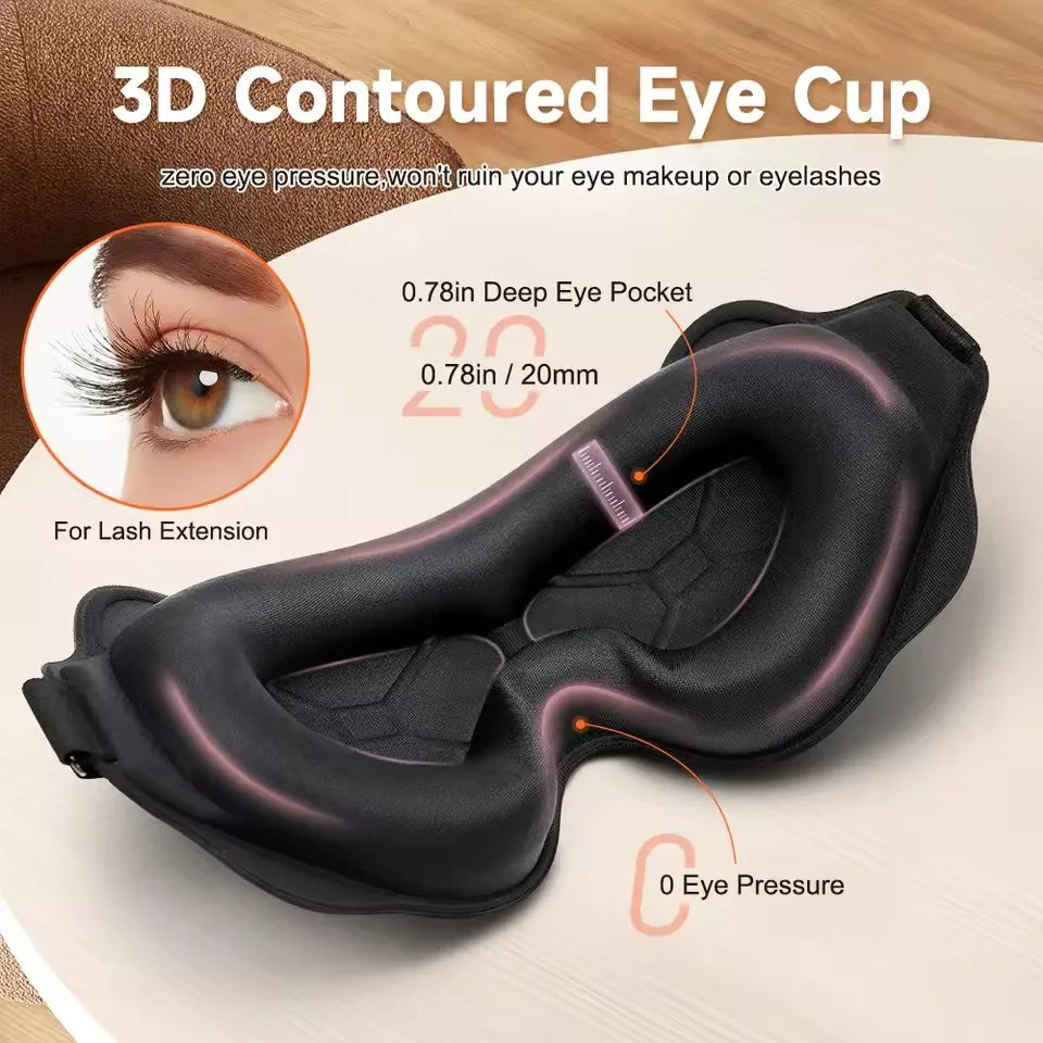 Weighted Sleep Mask 3D Contoured for Total Darkness
