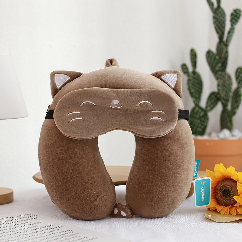 Cozy U-Shaped Memory Foam Pillow for Travel & Naps