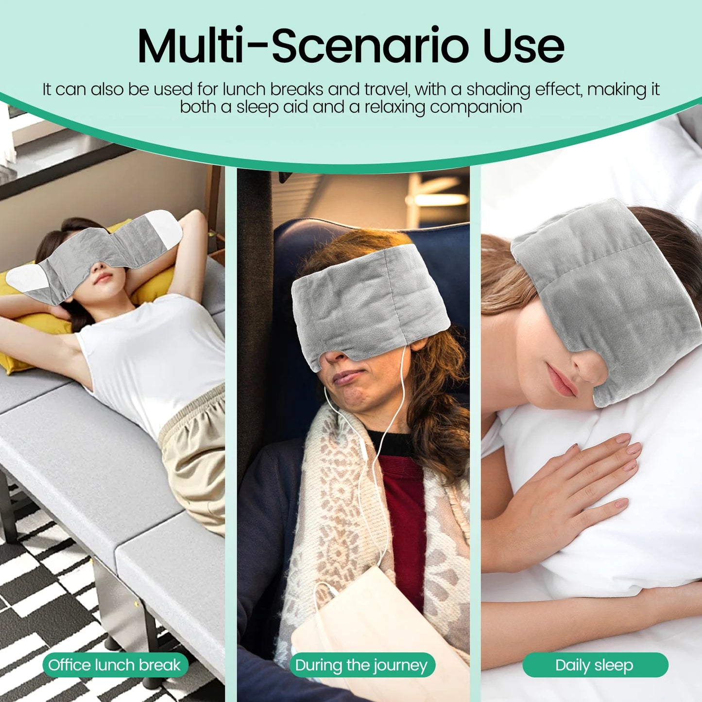 Breathable Adjustable Sleep Mask with Removable Weights